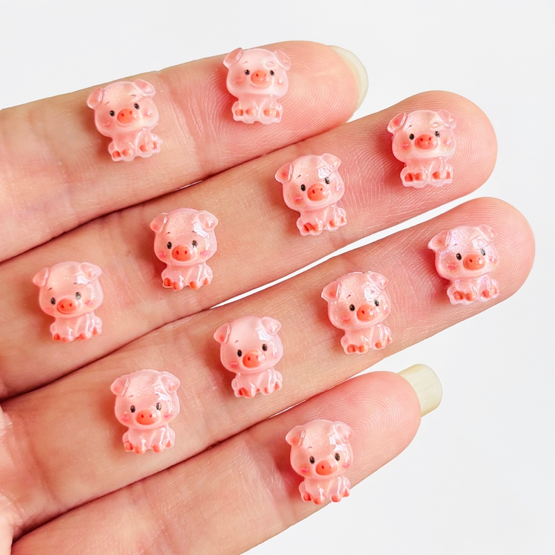 Resin Craft Ideas - 60 stuks cartoon mini varken nagelhars
