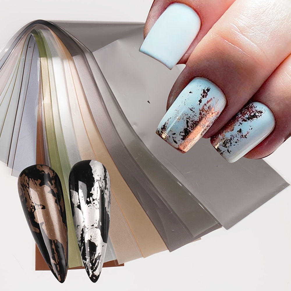 Gold Foil Flakes - 10 soorten matte metallic nageltransfer goud