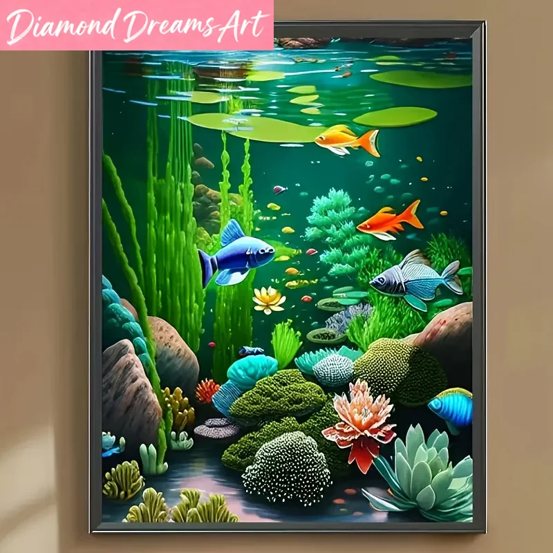 Resin Craft For Beginners - Frameloos, diamantkunst schilderij onderwaterwereld volledige diamantmozaïek