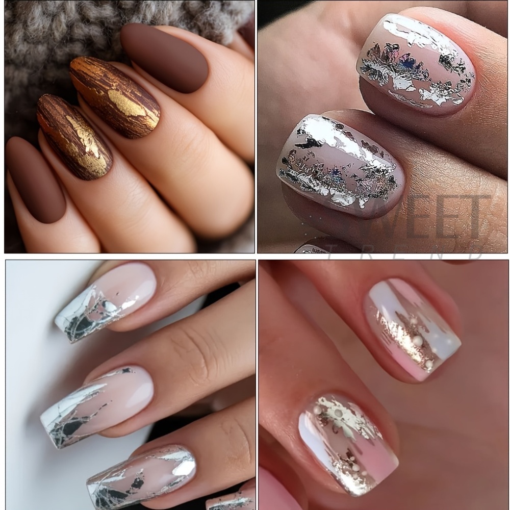 10 soorten matte metallic nage - Gold Foil Flakes recensie en prijs